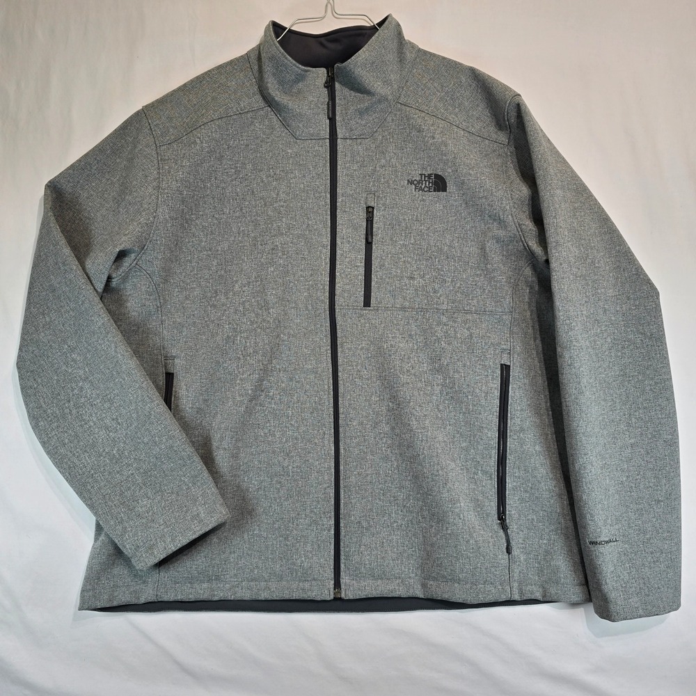 The North Face WindWall Softshell Jacket Mens XXL Grey Full Zip‎ NF0A2RE7MQH